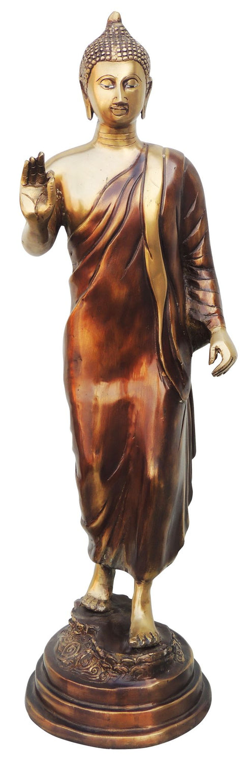Brass Standing Budha Statue 9.4Kg