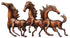 Brass Three Horse Wall Hanging Statue 8.96Kg