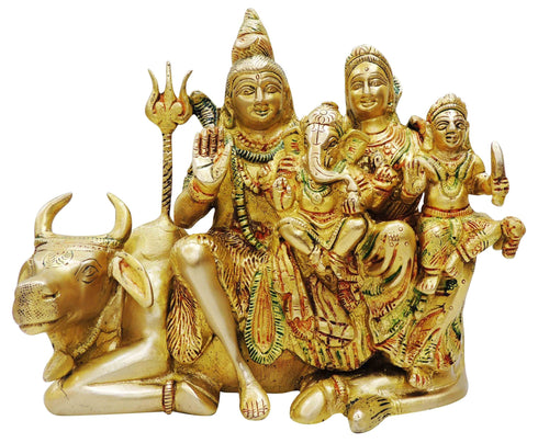 Brass Shiv Parivar With Nandi Statue 3.83Kg