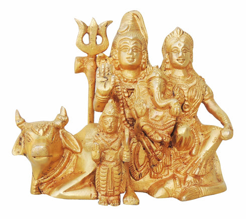 Brass Shiv Parivar With Nandi Statue 1.72Kg