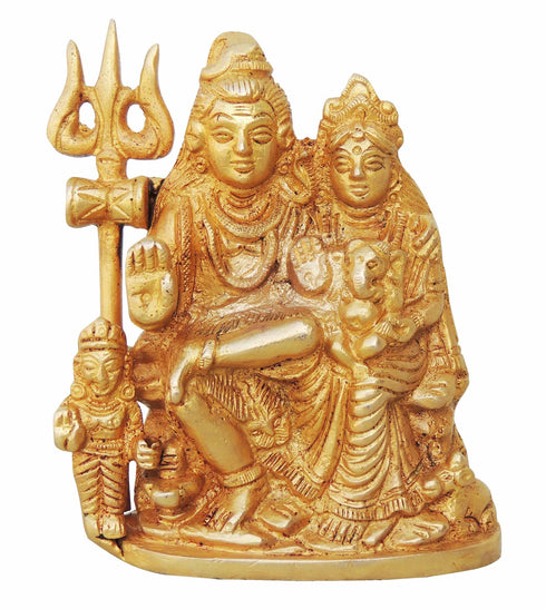 Brass Shiv Parivar Idol Statue 0.86Kg