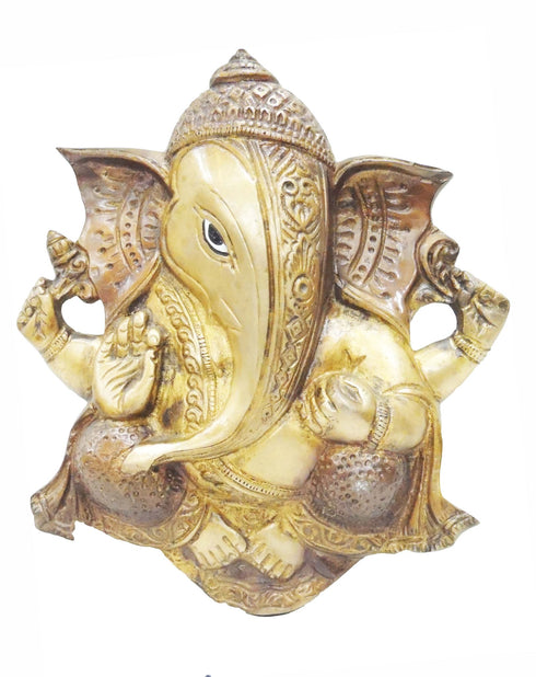 Brass Wall Haning Ganesh Ji Statue 1.34Kg