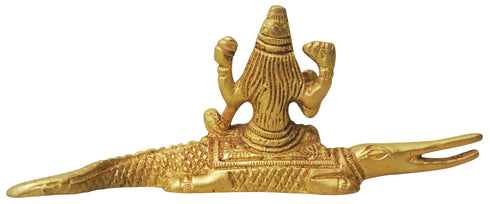 Brass Ganga Ji Sitting On Crocodile 0.16Kg