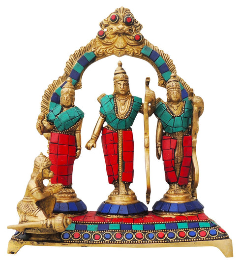 Brass Ram Darbar Stone God Idol Statue 2.5Kg