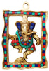 Brass Wall Hanging Ganesh Statue With Coral 0.98Kg