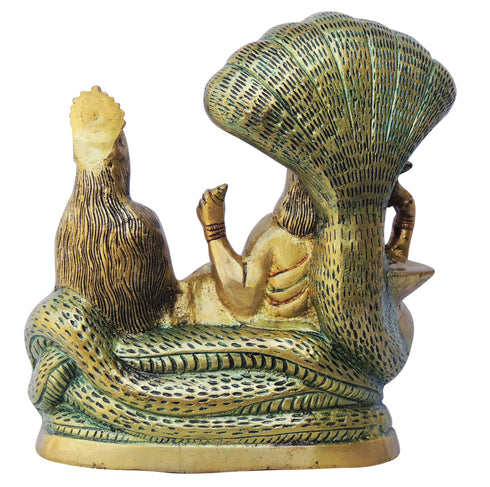 Brass Vishnu Laxmi With Shesnag Statue 3.34Kg