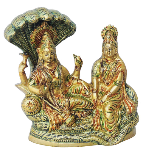 Brass Vishnu Laxmi With Shesnag Statue 3.34Kg