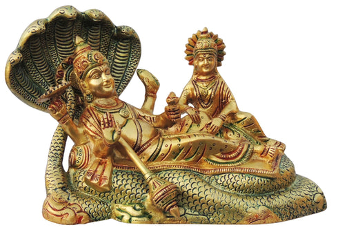 Brass Vishnu Laxmi With Shesnag Statue 4.2Kg