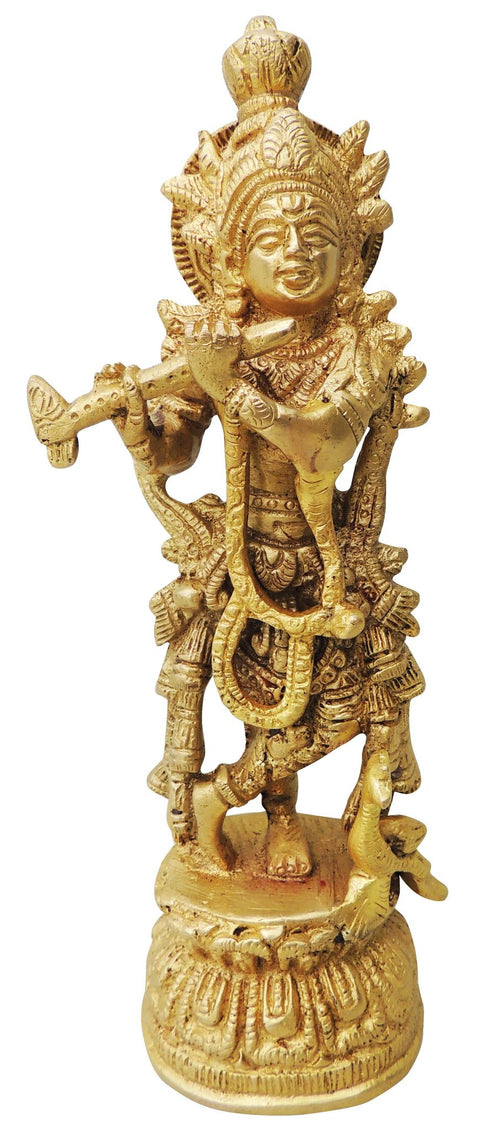Brass Krishna Normal Statue 1.165Kg