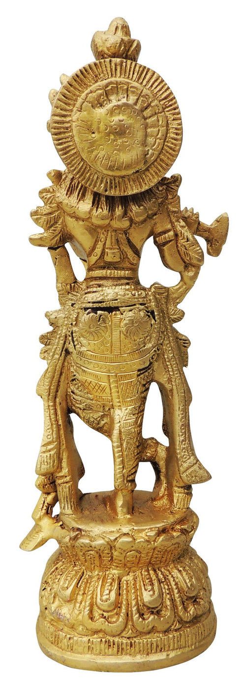 Brass Krishna Normal Statue 1.165Kg