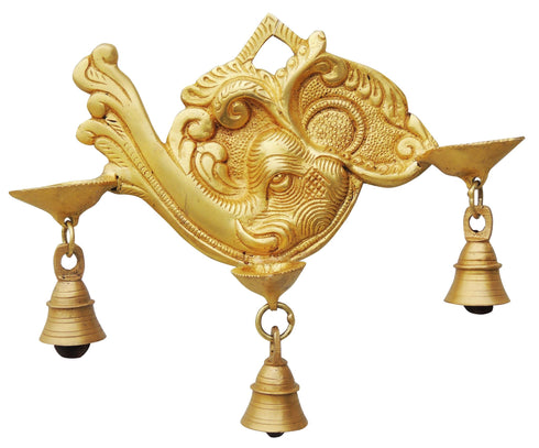 Brass Ganesh Wall Plate Statue 0.79Kg
