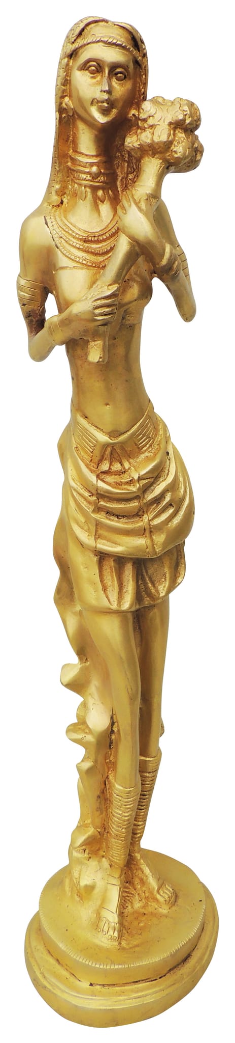 Brass Lady With Flowers Statue 4.44Kg