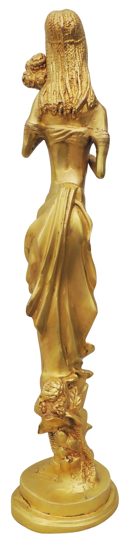 Brass Lady With Flowers Statue 4.44Kg