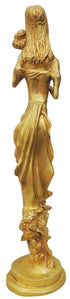 Brass Lady With Flowers Statue 4.44Kg