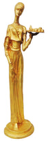 Brass Lady With Fruits Statue 2.84Kg