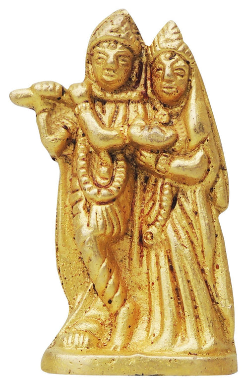Brass Radha Krishna God Idol Statue 0.08Kg