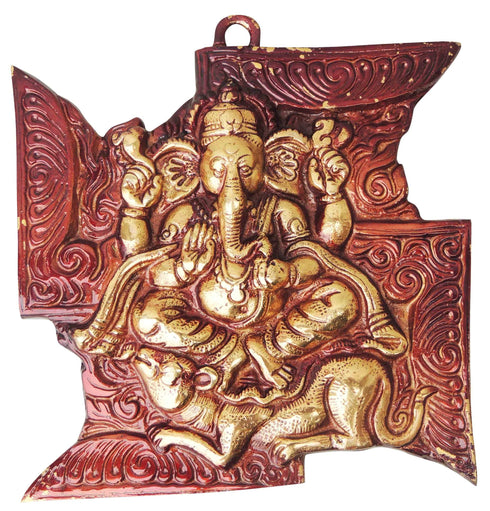 Brass Wall Hanging Satiya Ganesh Ji Statue 0.74Kg