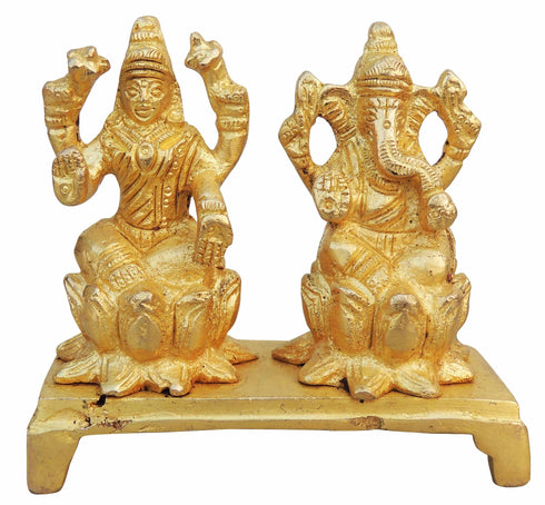 Brass Laxmi Ganesh Statue On Same Base 0.38Kg