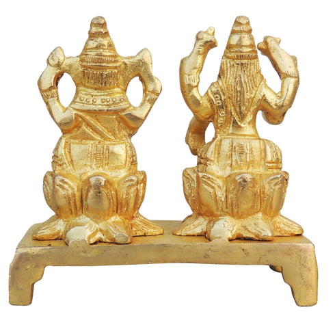 Brass Laxmi Ganesh Statue On Same Base 0.38Kg