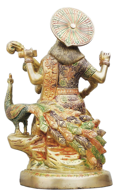 Brass Saraswati Colour Statue 9.17Kg