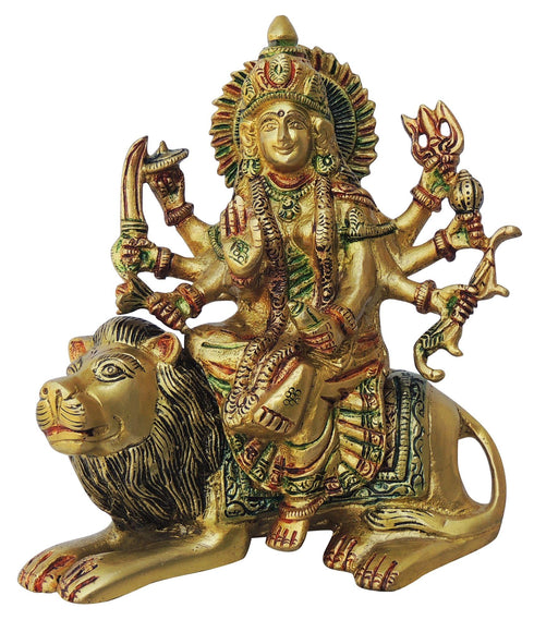 Brass Durga Ji Goddess Idol Statue 2.16Kg