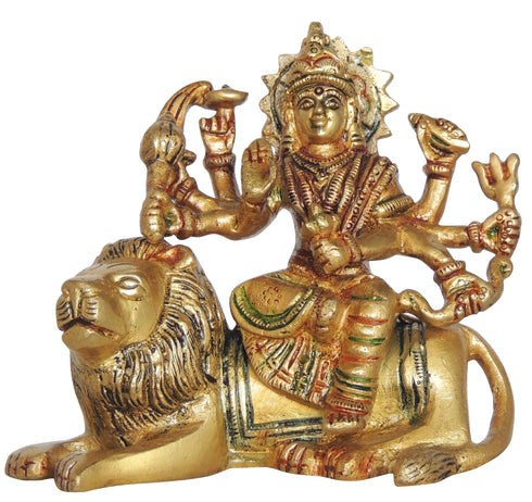 Brass Goddess Durga Superfine Idol 0.68Kg
