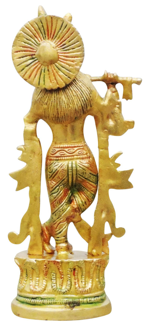 Brass Krishna Colour Statue 0.965Kg