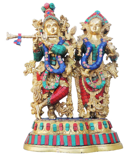Brass Radha Krishna With Base God Statue 10.83Kg