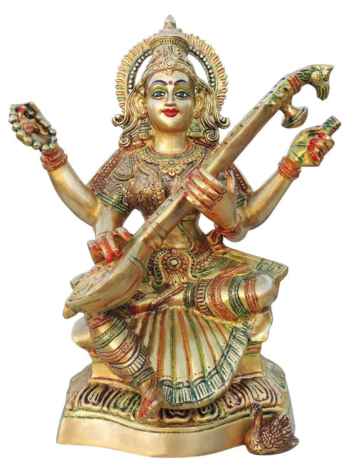 Brass Saraswati Ji Statue 12Kg