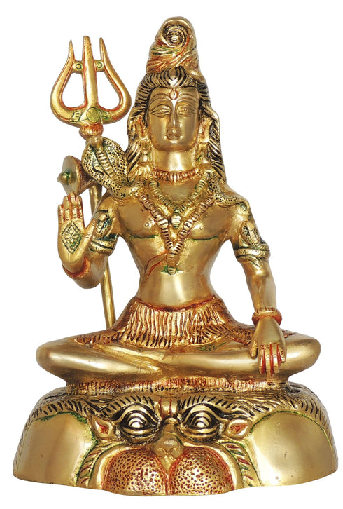 Brass Shiv Ji God Idol Statue 3.84Kg