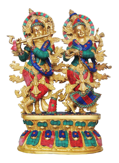 Brass Radha Krishna Big With Base Statue 11.66Kg