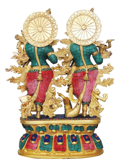 Brass Radha Krishna Big With Base Statue 11.66Kg