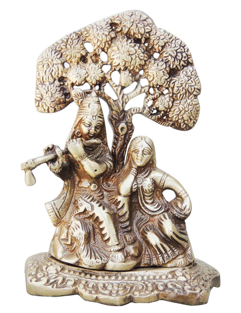 Brass Radha Krishna With Tree Statue 1.125Kg