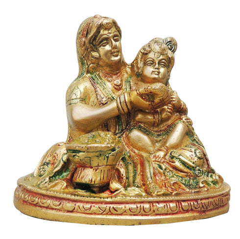 Brass Krishna With Yashoda Maiya 1.44Kg