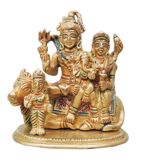 Brass Shiv Parivar Idol Statue 0.72Kg