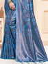 Deeva Sarees Blue Satin Silk Saree