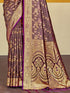 Deeva Sarees Wine Satin Silk Saree