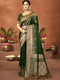 Deeva Sarees Dark Green Satin Silk Saree
