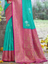 Deeva Sarees Teal Blue Silk Saree