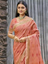 Deeva Sarees Peach Linen Saree