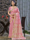 Deeva Sarees Pink Linen Saree