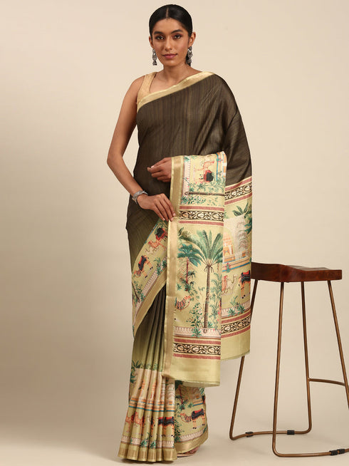 Deeva Sarees Choco Brown Cotton Saree