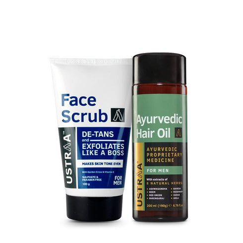 USTRAA Ayurvedic Hair Oil & Face Scrub De-Tan
