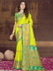 Deeva Sarees Lime Green Silk Saree
