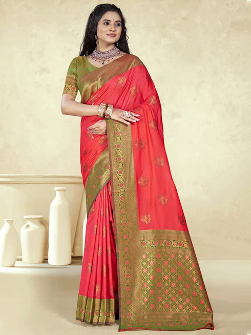 Deeva Sarees Magenta Pink Silk Saree