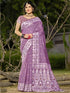 Deeva Sarees Purple Linen Cotton Saree