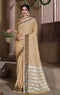 Deeva Sarees Mellow Yellow Linen Saree