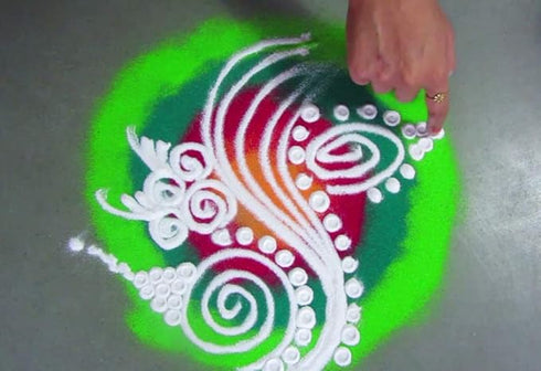 Ascension Sand Rangoli Powder Ceramic Diwali Floor Decoration Multicolour