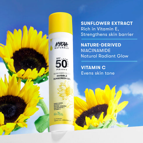 Nykaa Naturals SUNKISSED GLOW Invisible Sunscreen Gel SPF 50 PA++++