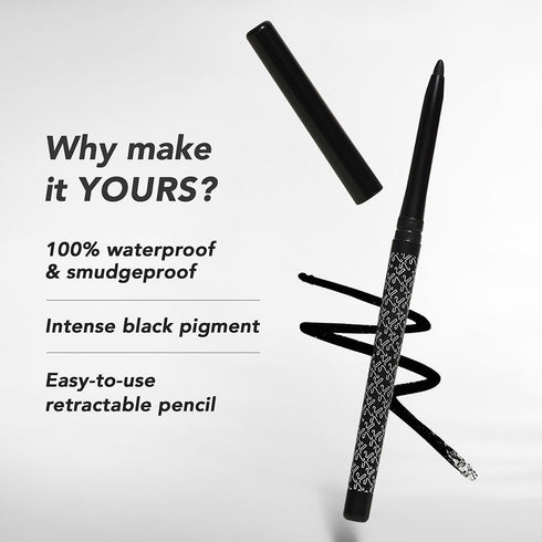 Kay Beauty Waterproof 24 Hour Kajal | Spade Black (0.35g)